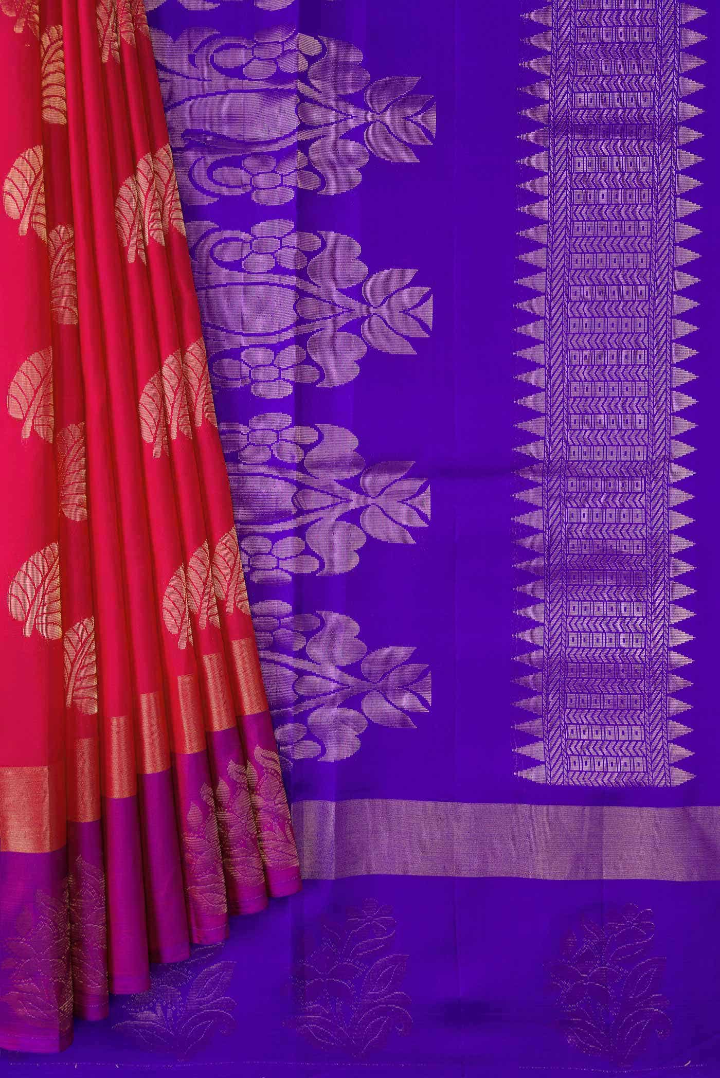 Dark Pink Dual Tone Soft Silk Saree