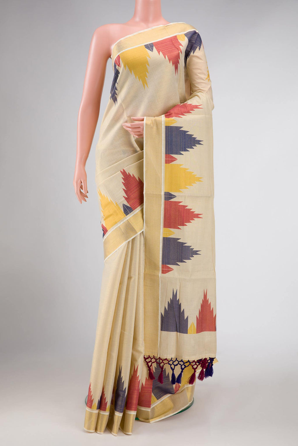 Gold Dual Tone Kerala Cotton Saree