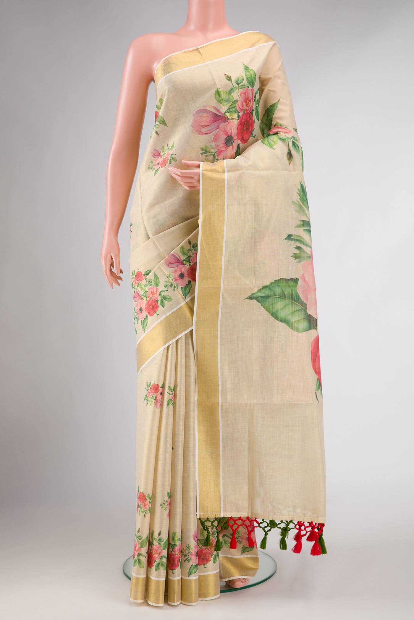 Gold Kerala Cotton Saree