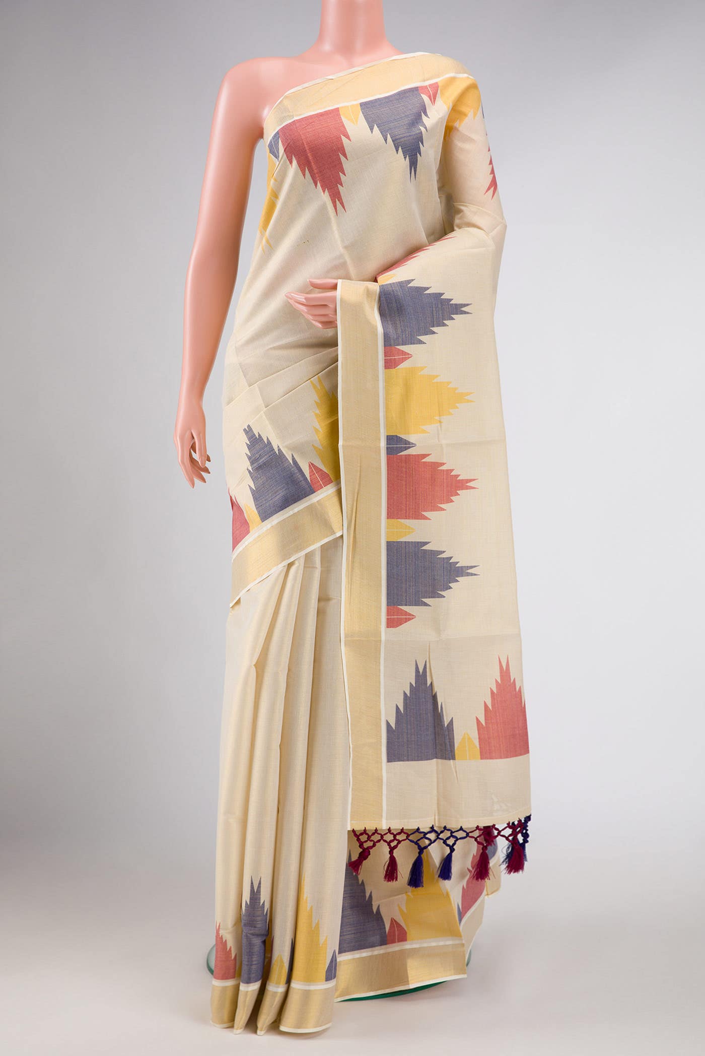 Gold Dual Tone Kerala Cotton Saree