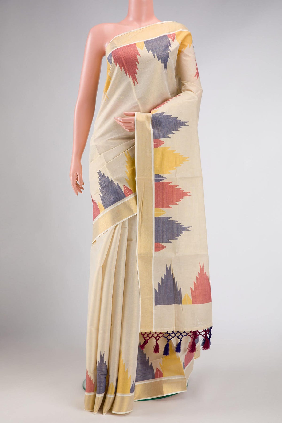 Gold Dual Tone Kerala Cotton Saree