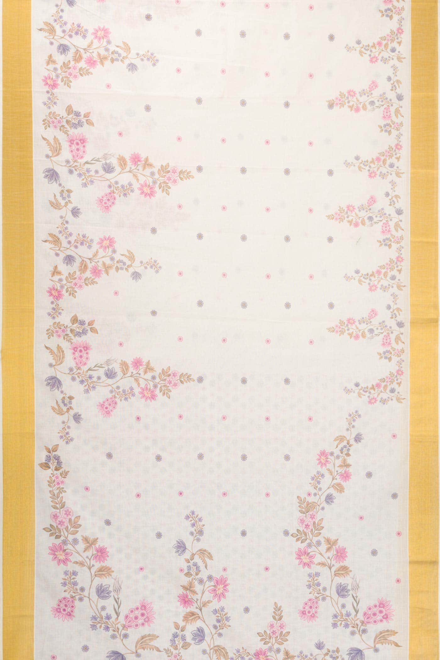 Off White Kerala Cotton Saree