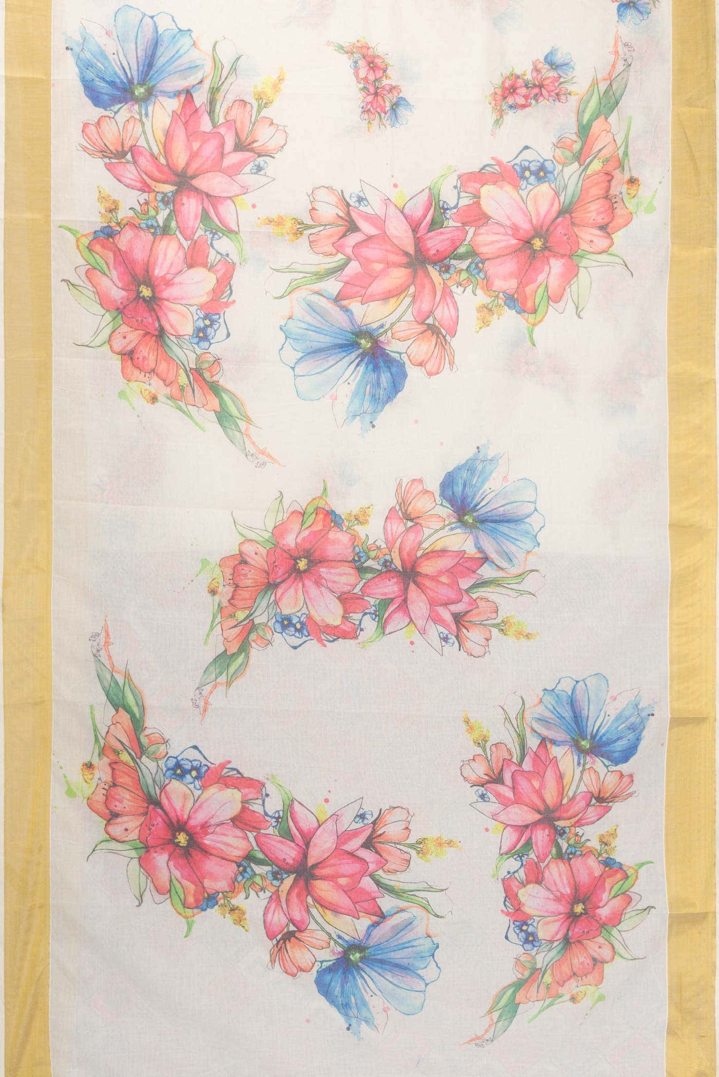 Off White Kerala Cotton Saree