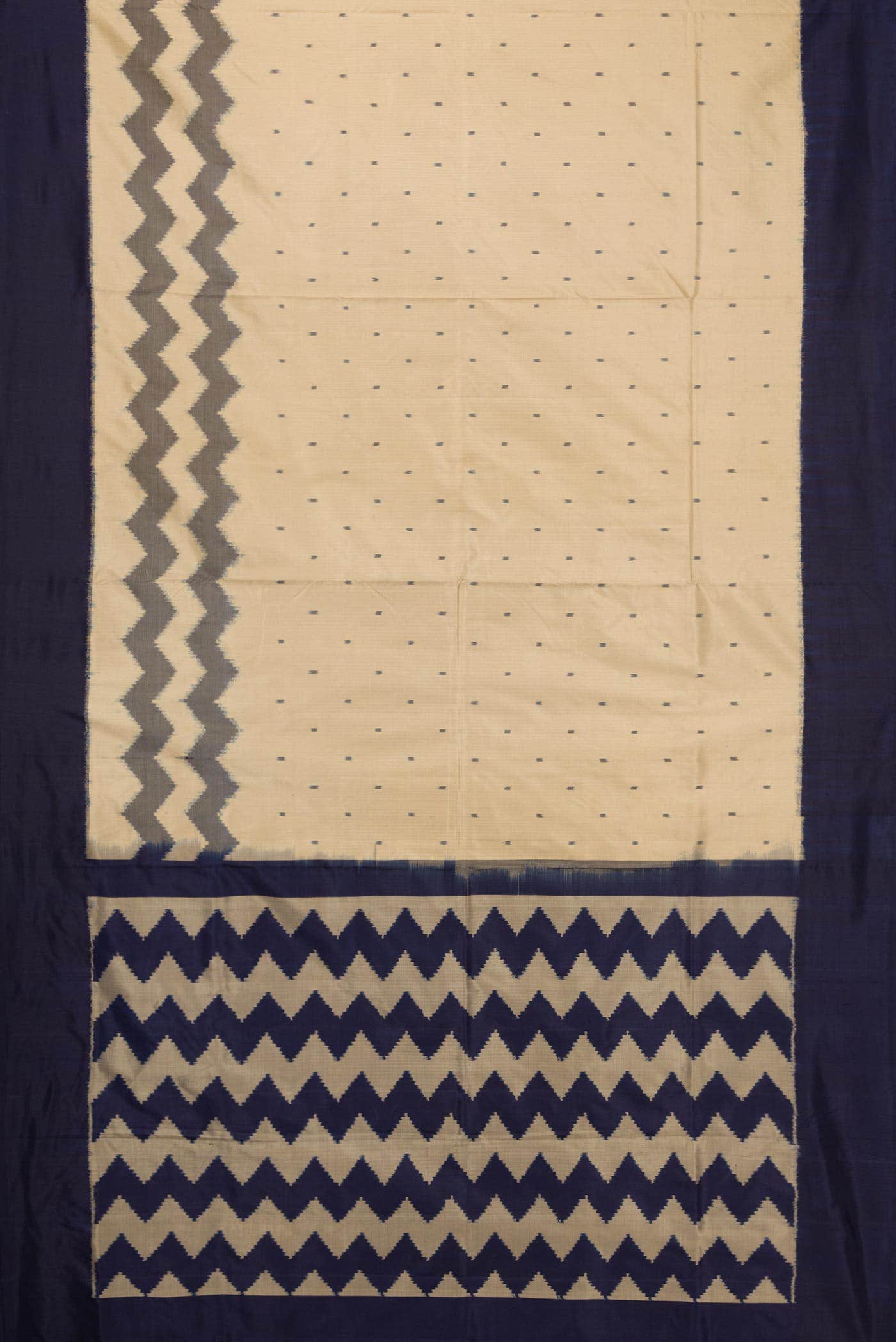 Beige Double Ikat Saree