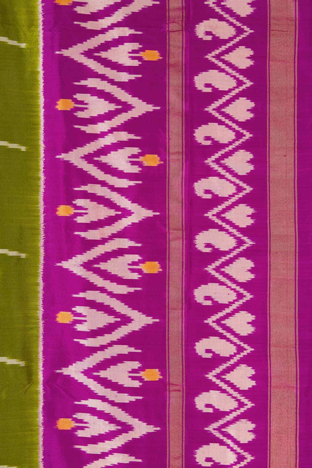 Mehandi Green Double Ikat Saree