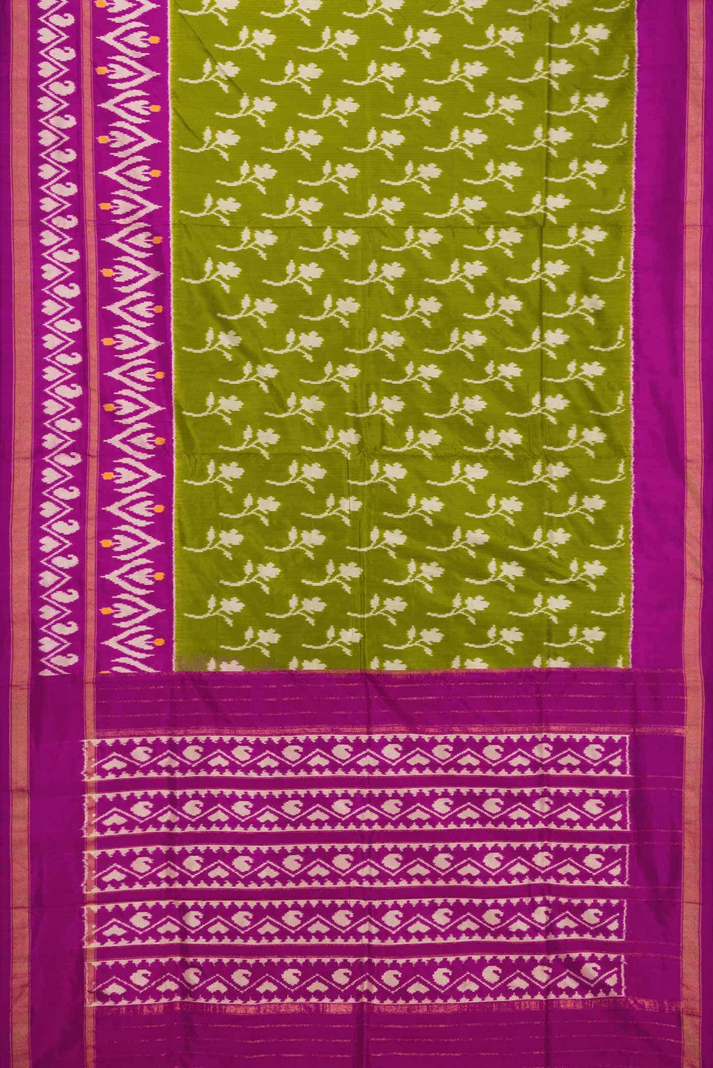 Mehandi Green Double Ikat Saree