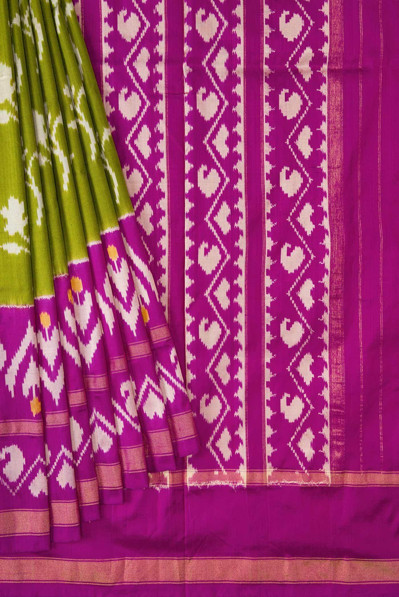 Mehandi Green Double Ikat Saree