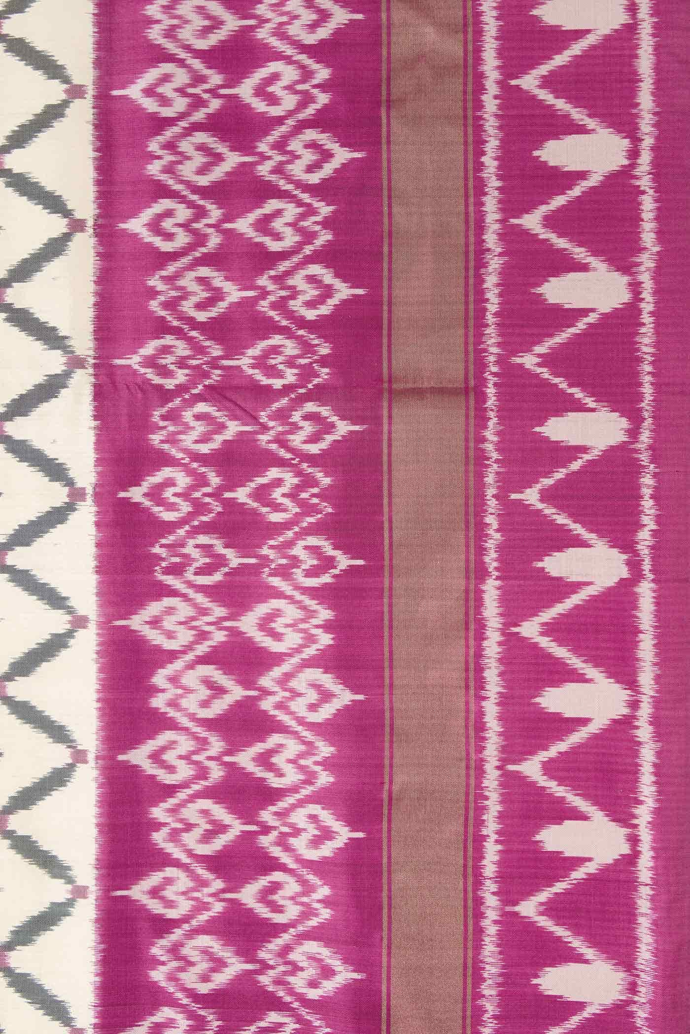 Beige Double Ikat Saree