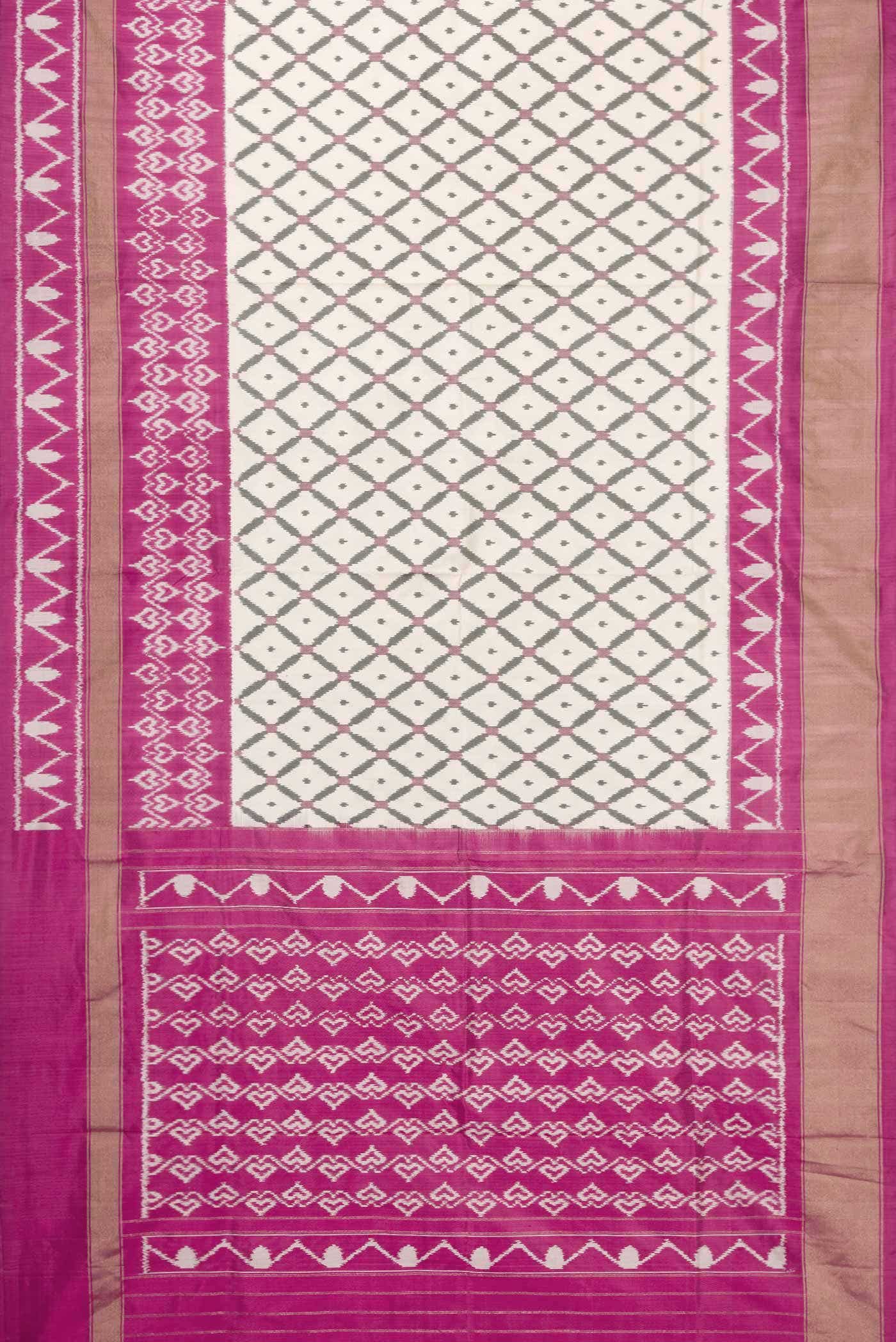 Beige Double Ikat Saree