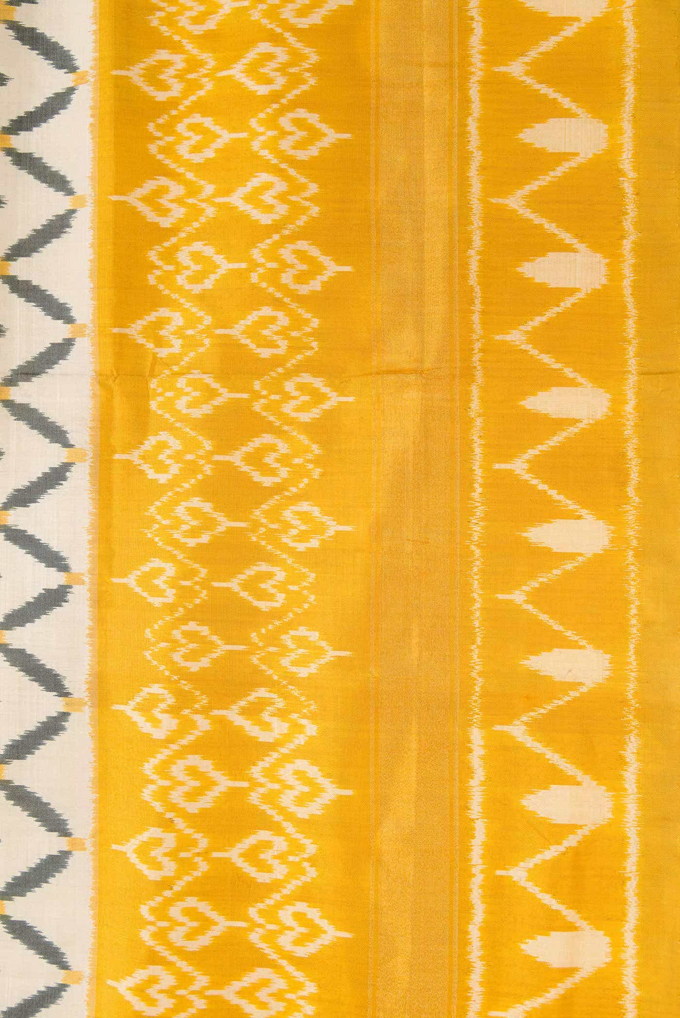 Beige Double Ikat Saree