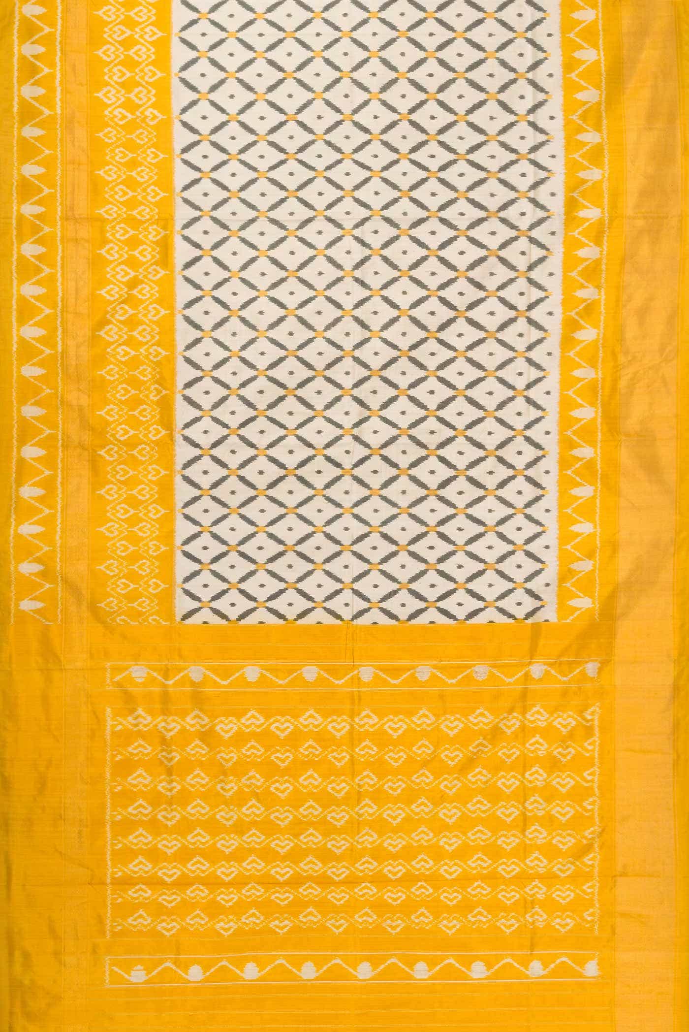 Beige Double Ikat Saree