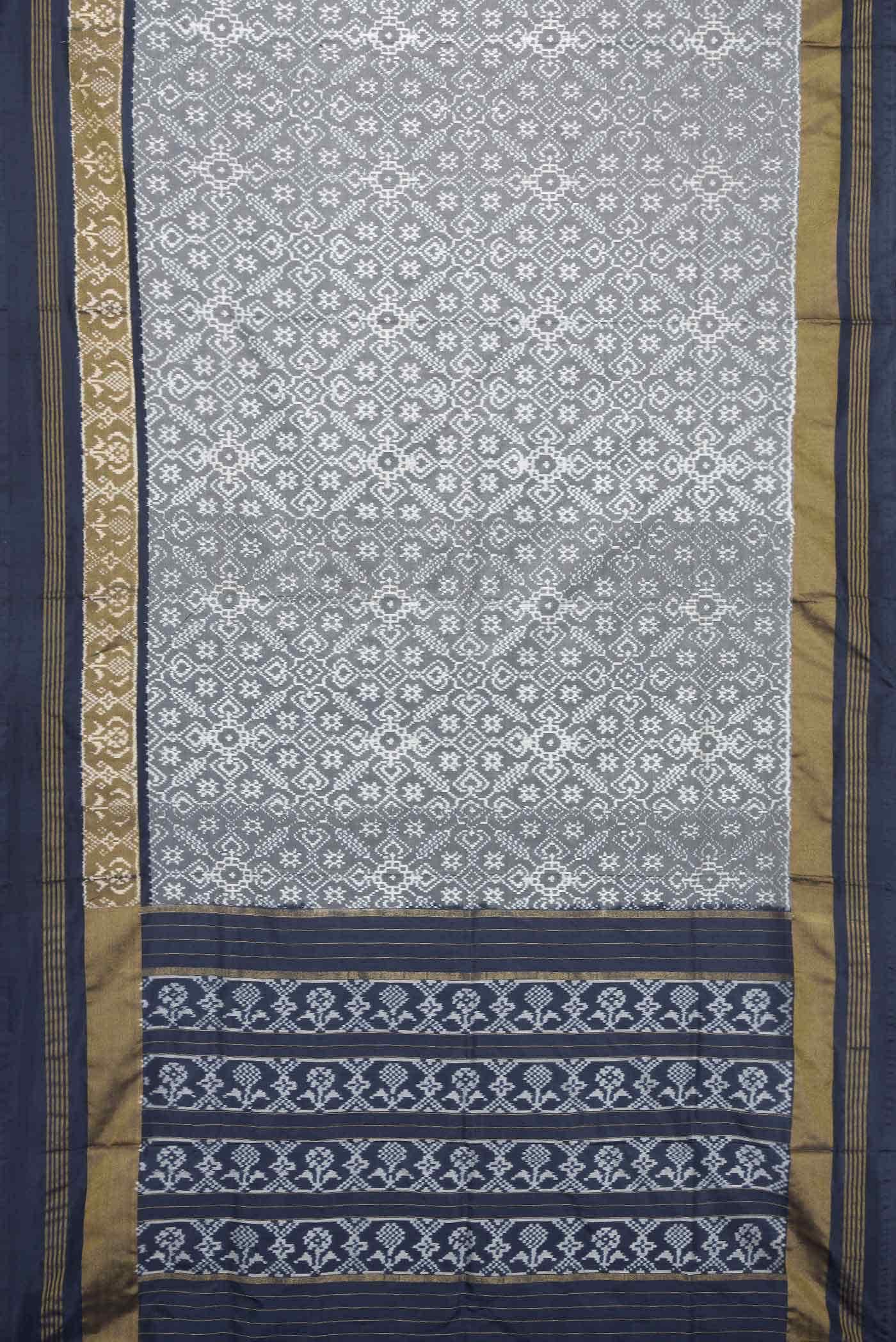 Grey Double Ikat Saree