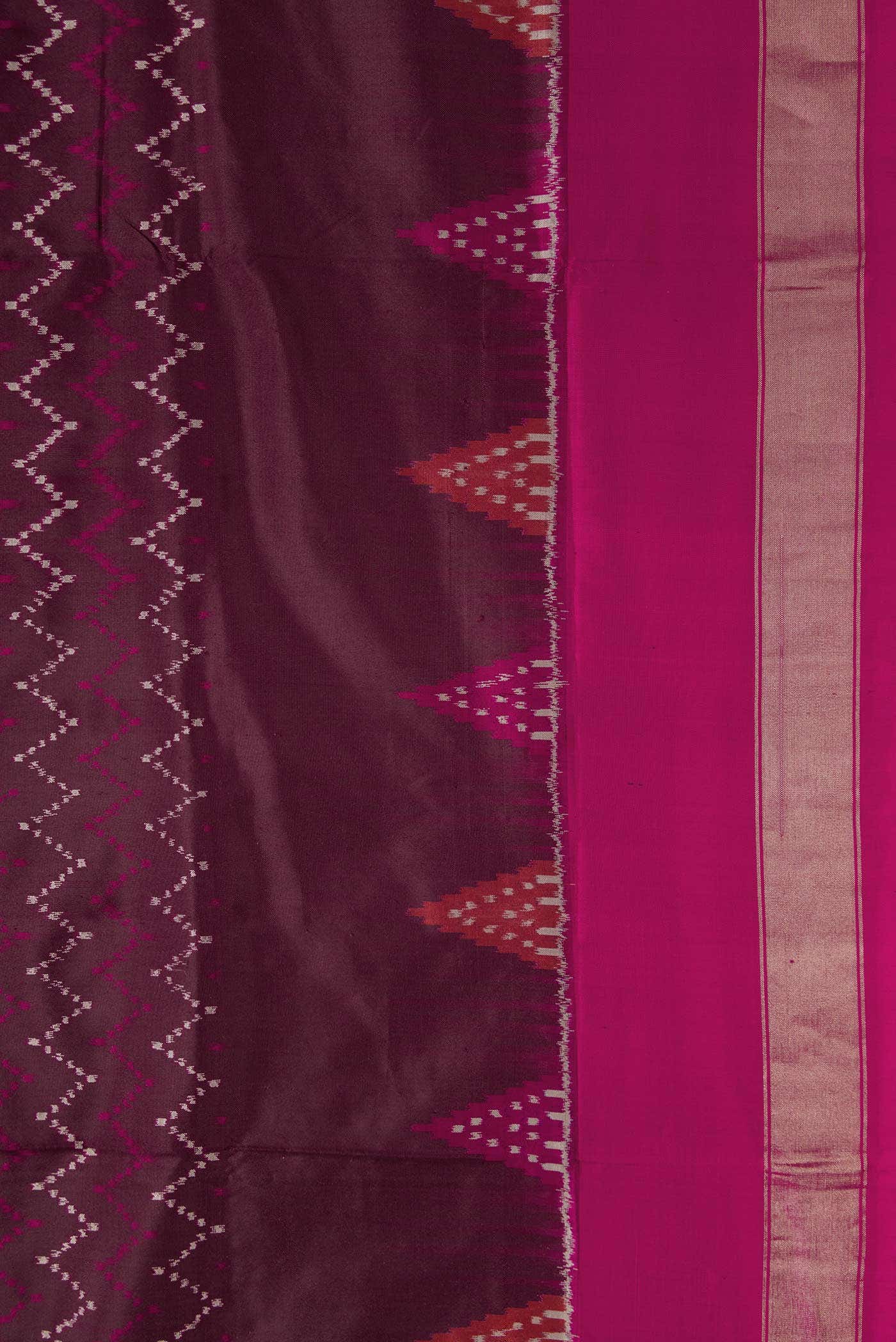 Brown Dual Tone Double Ikat Saree