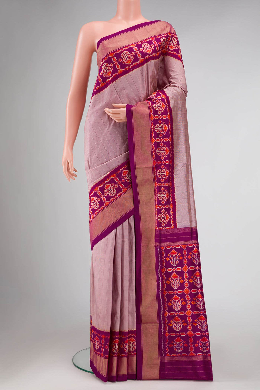 Pink Double Ikat Saree