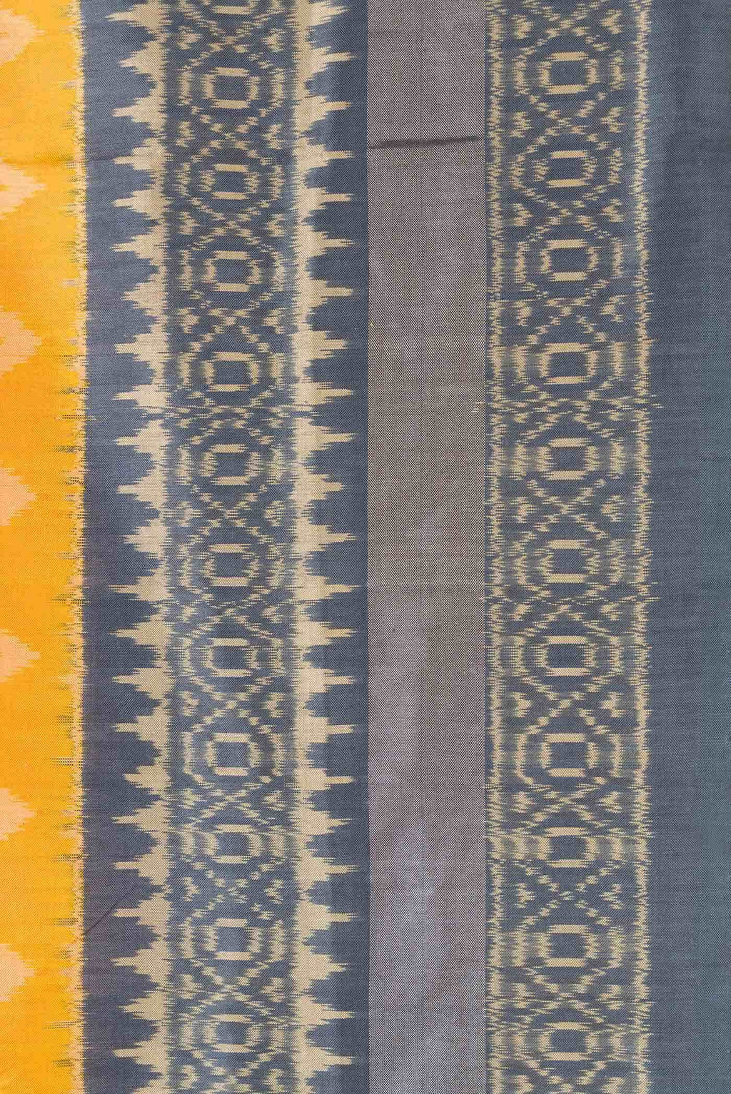Mustard Dual Tone Double Ikat Saree