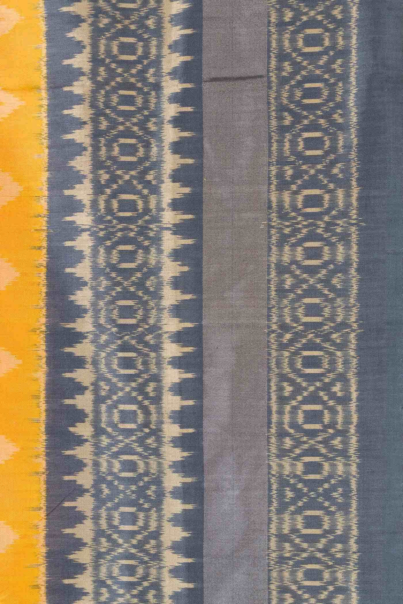 Mustard Dual Tone Double Ikat Saree