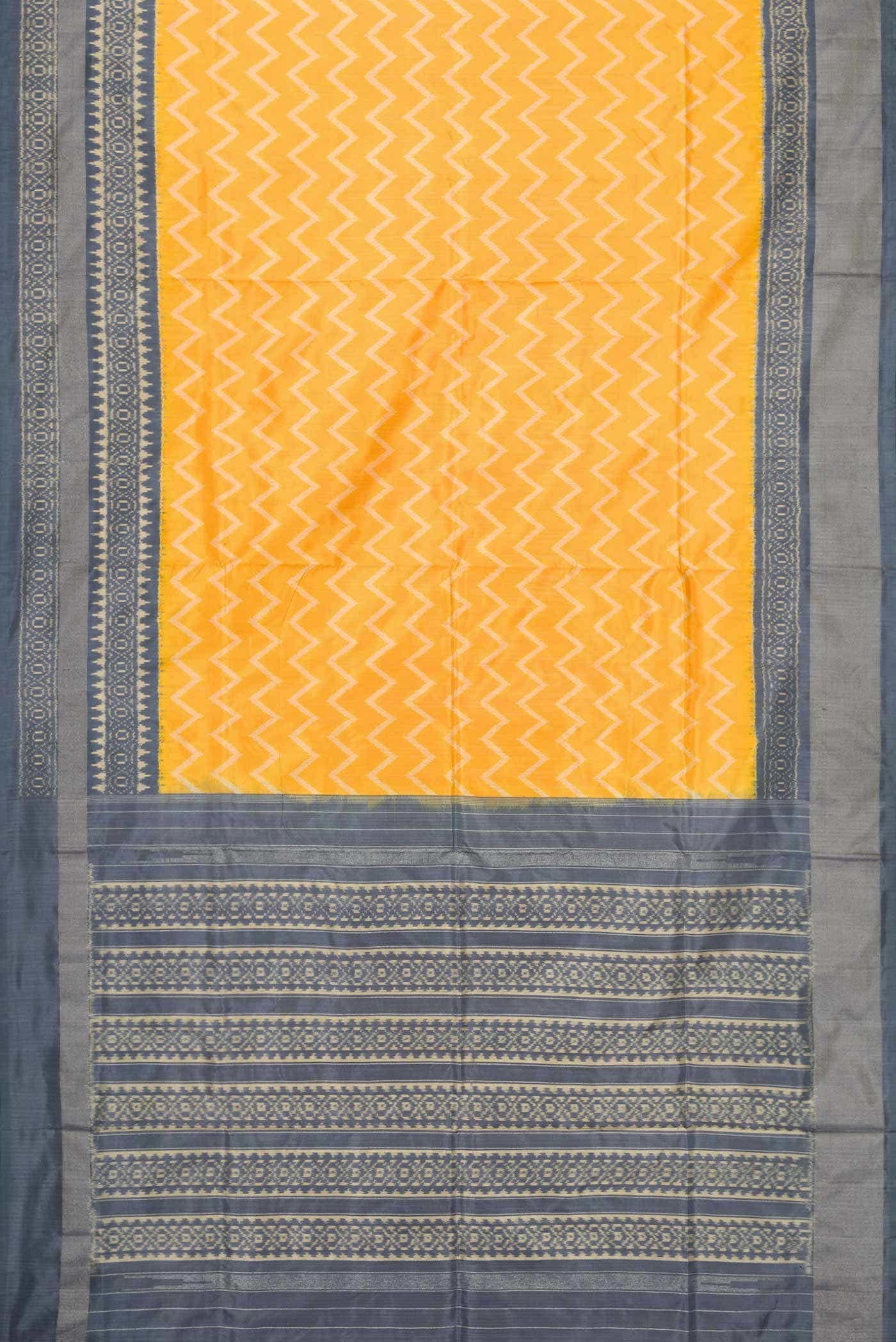 Mustard Dual Tone Double Ikat Saree