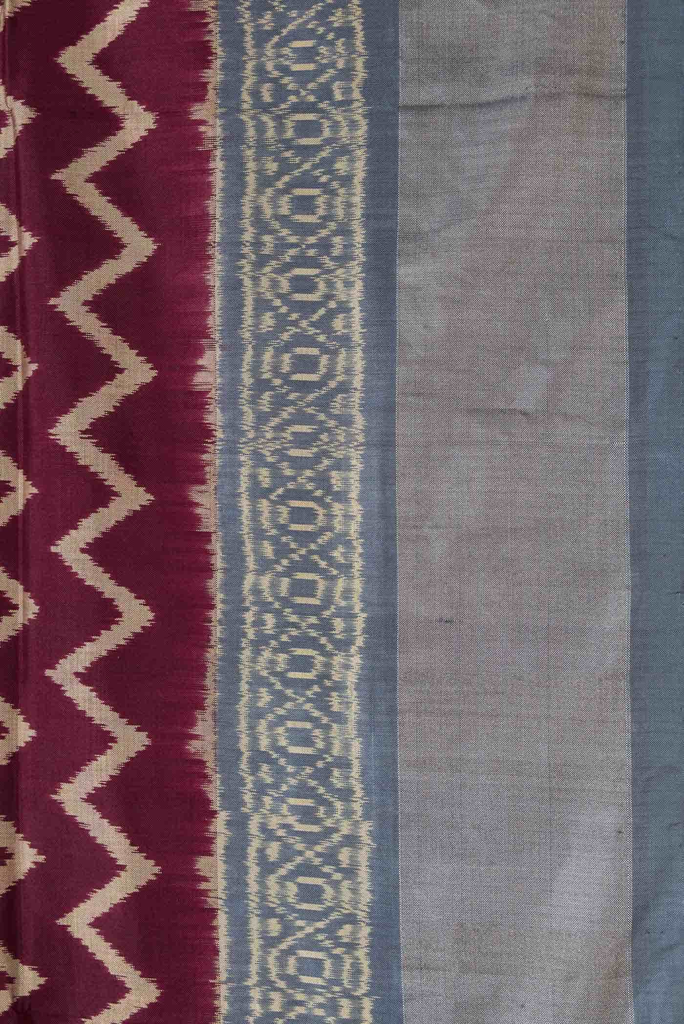 Maroon Double Ikat Saree