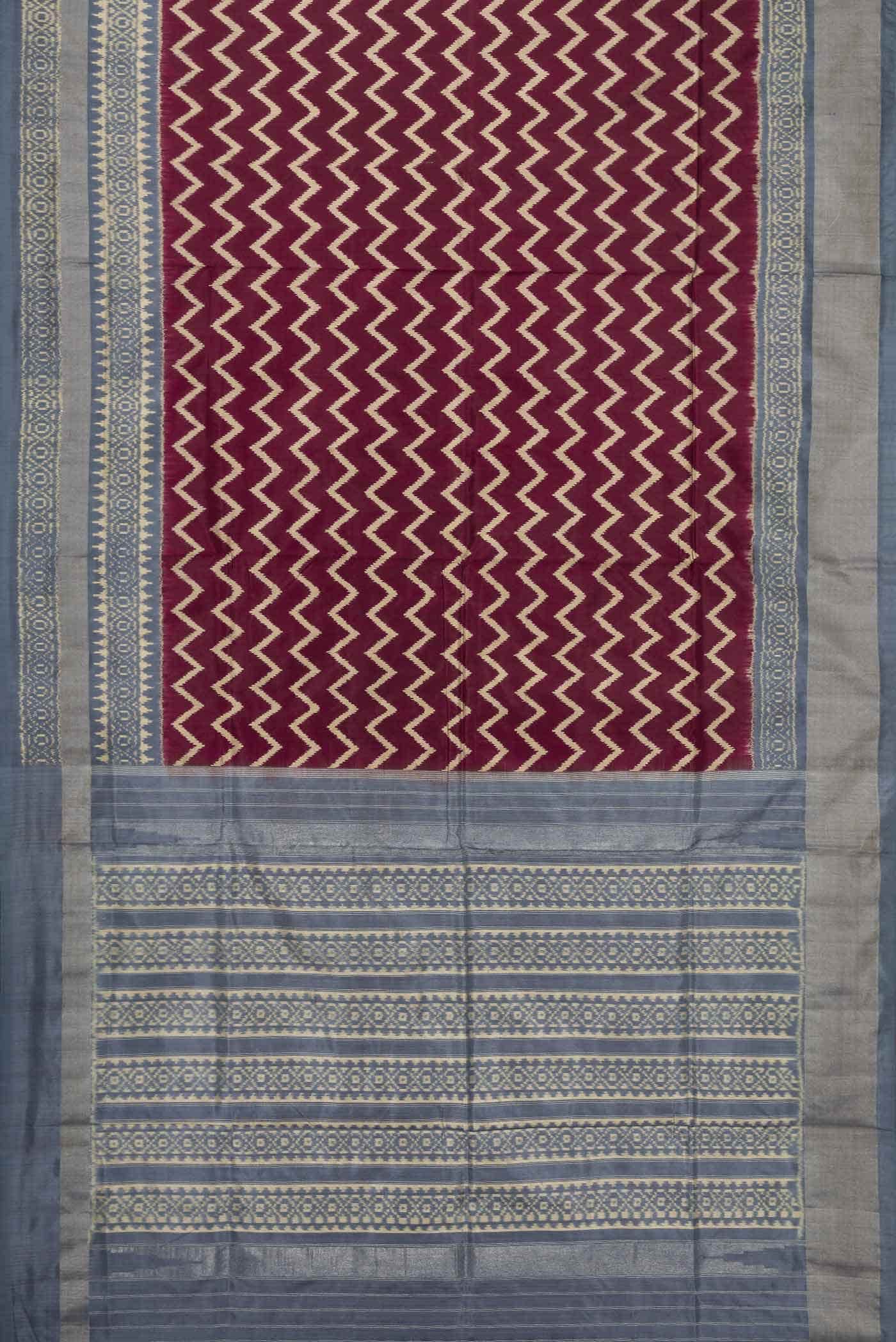 Maroon Double Ikat Saree