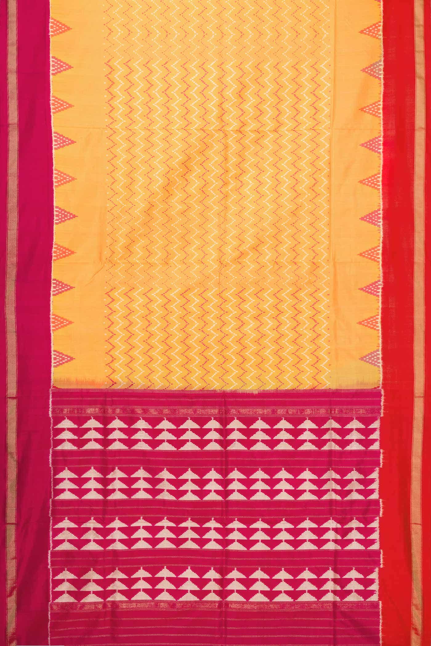 Mustard Double Ikat Saree