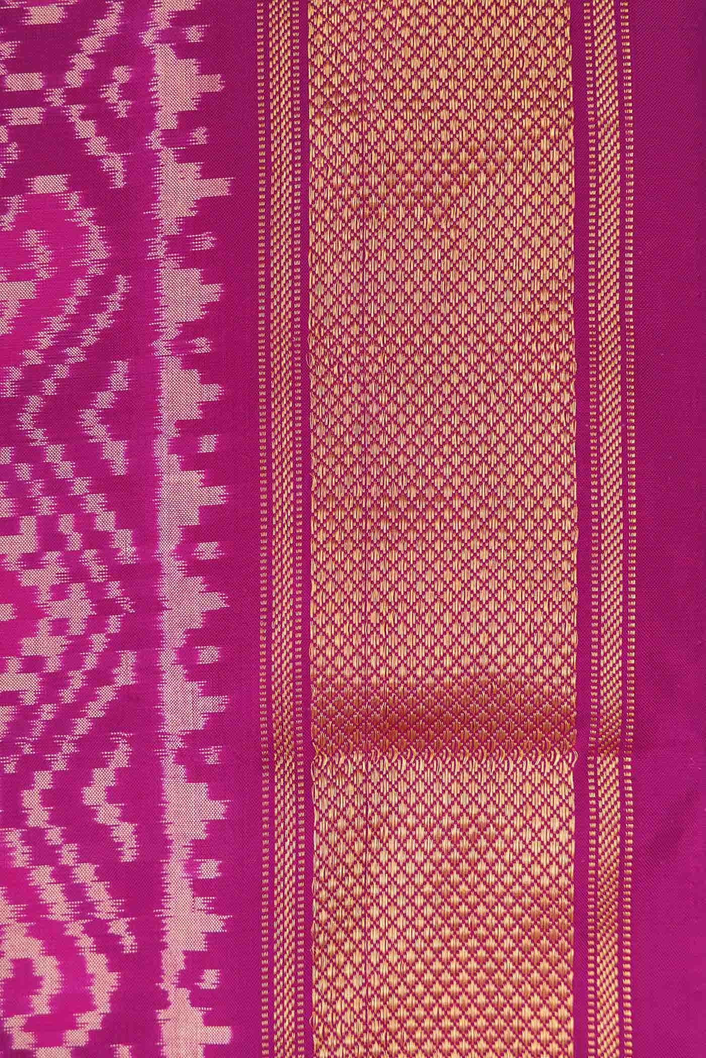 Magenta Double Ikat Saree