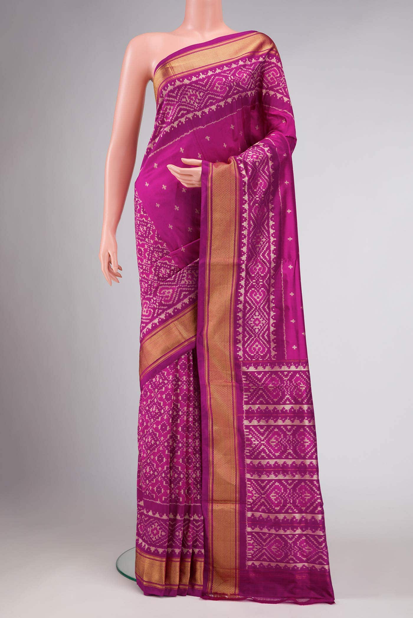 Magenta Double Ikat Saree