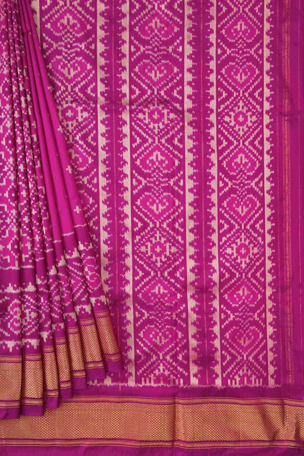 Magenta Double Ikat Saree
