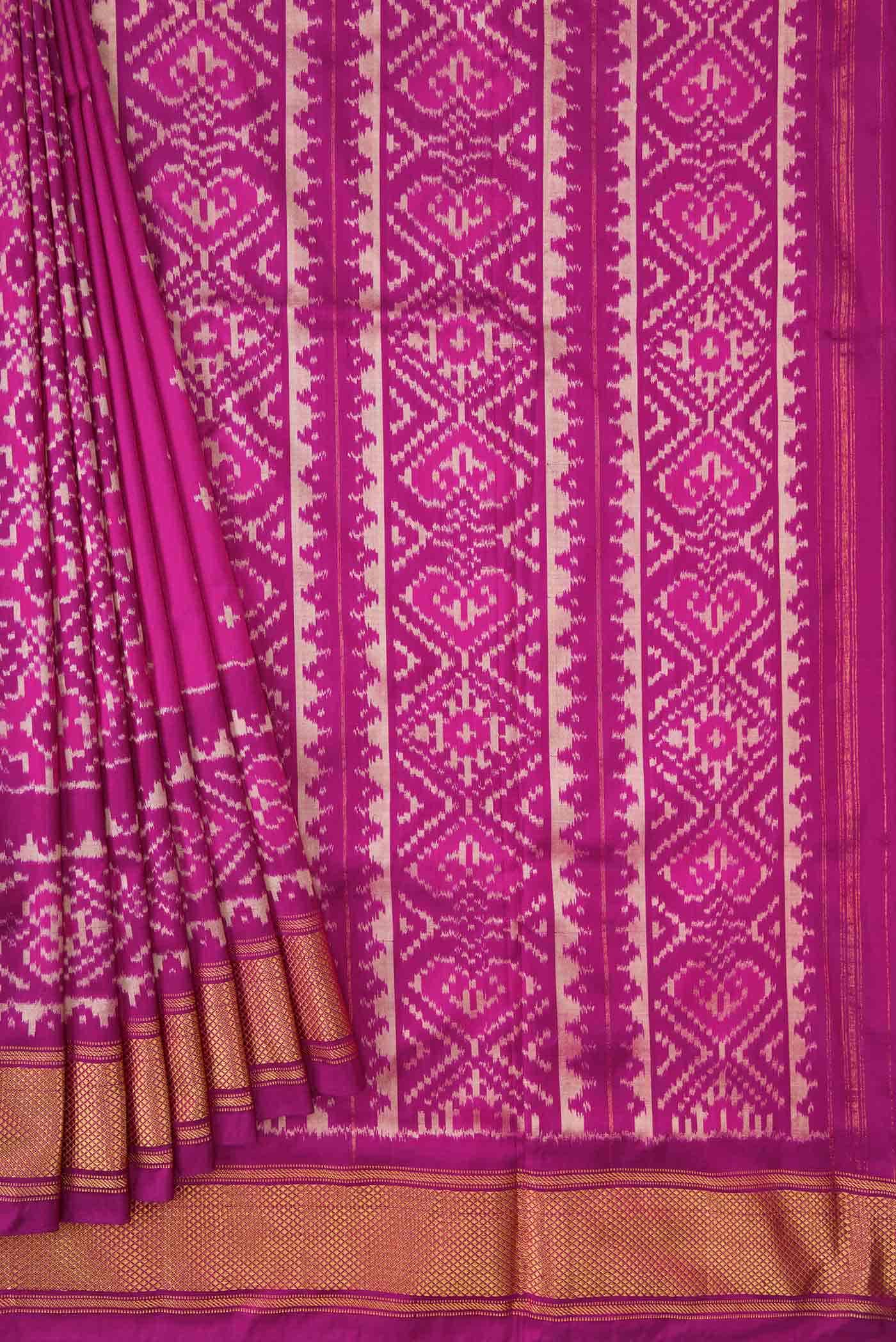 Magenta Double Ikat Saree