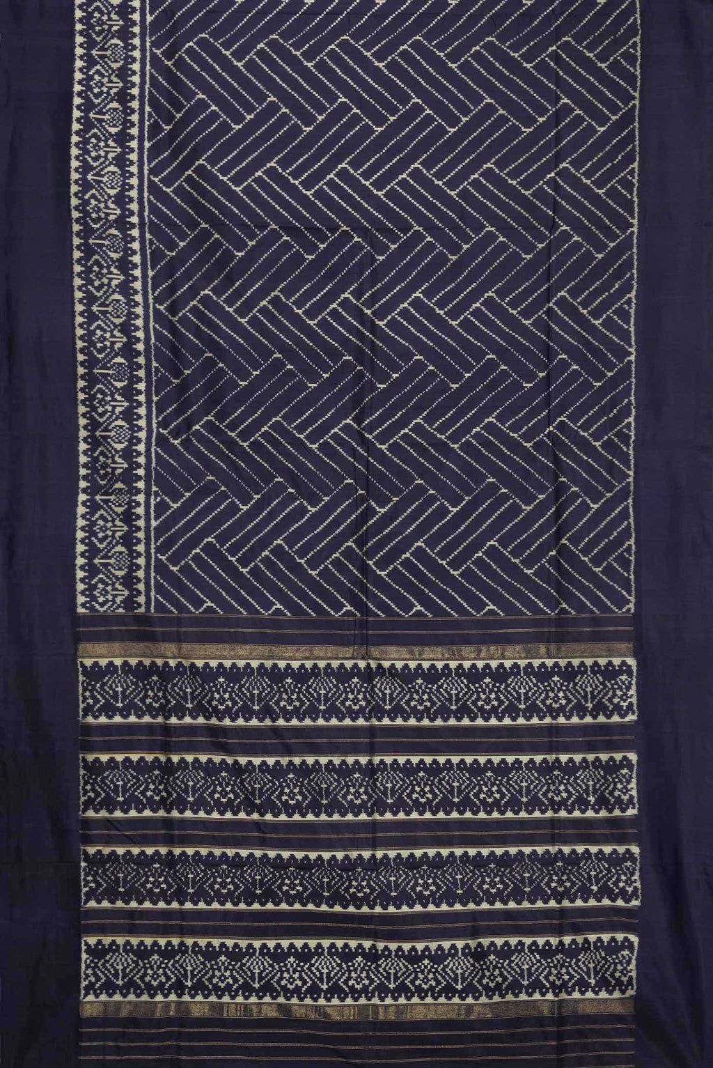 Navy Blue Double Ikat Saree
