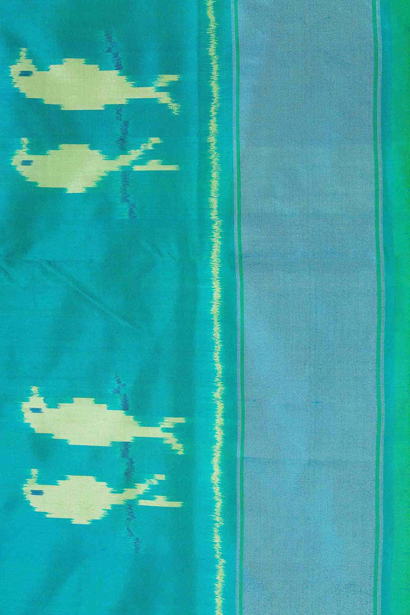 Green Dual Tone Double Ikat Saree