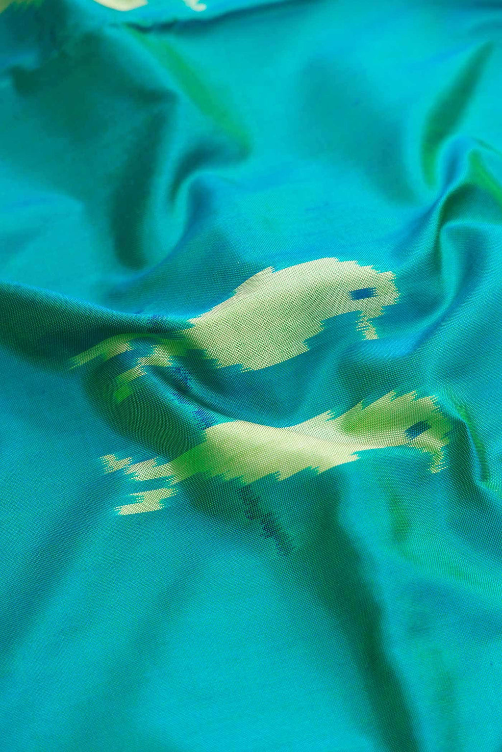 Green Dual Tone Double Ikat Saree