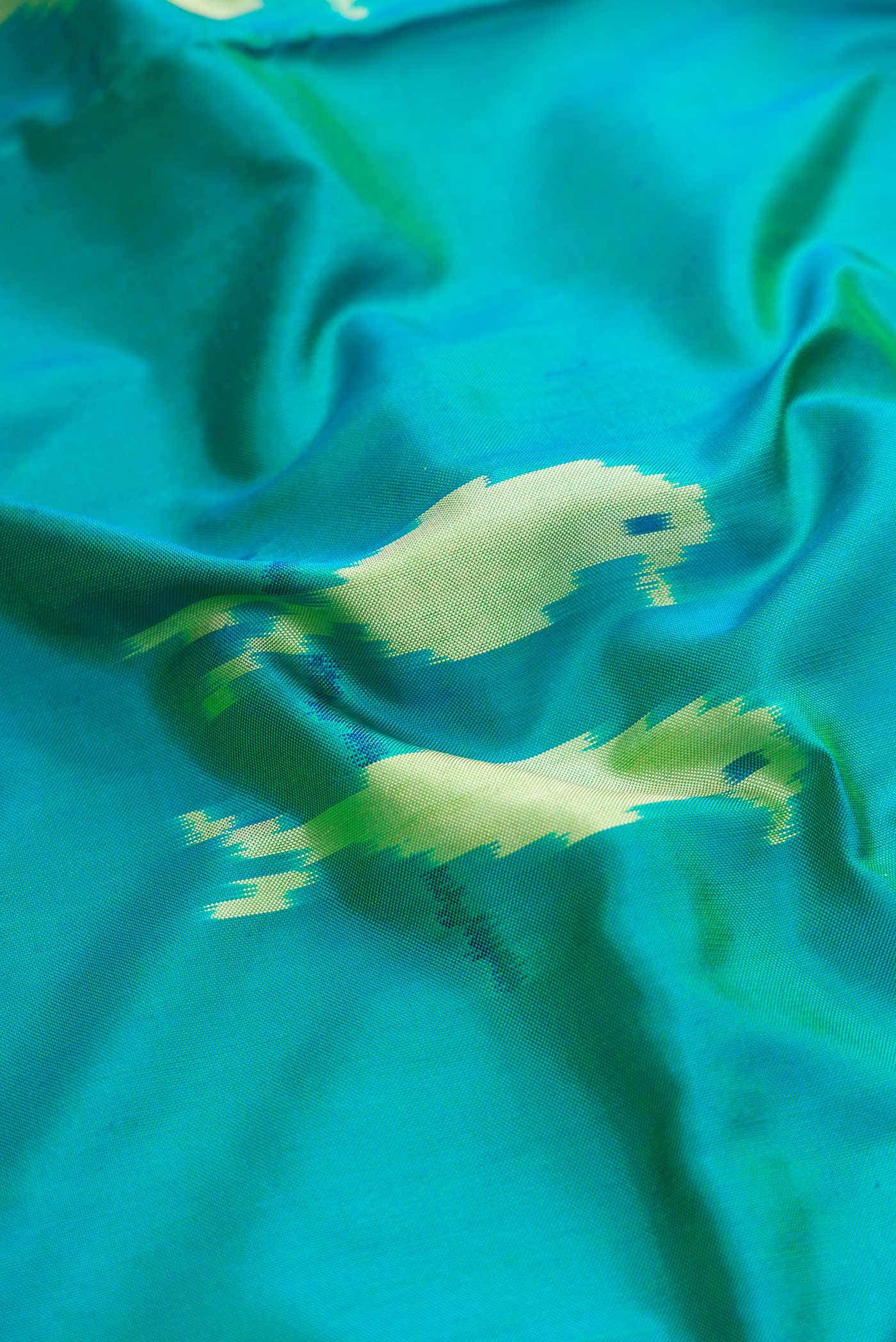 Green Dual Tone Double Ikat Saree