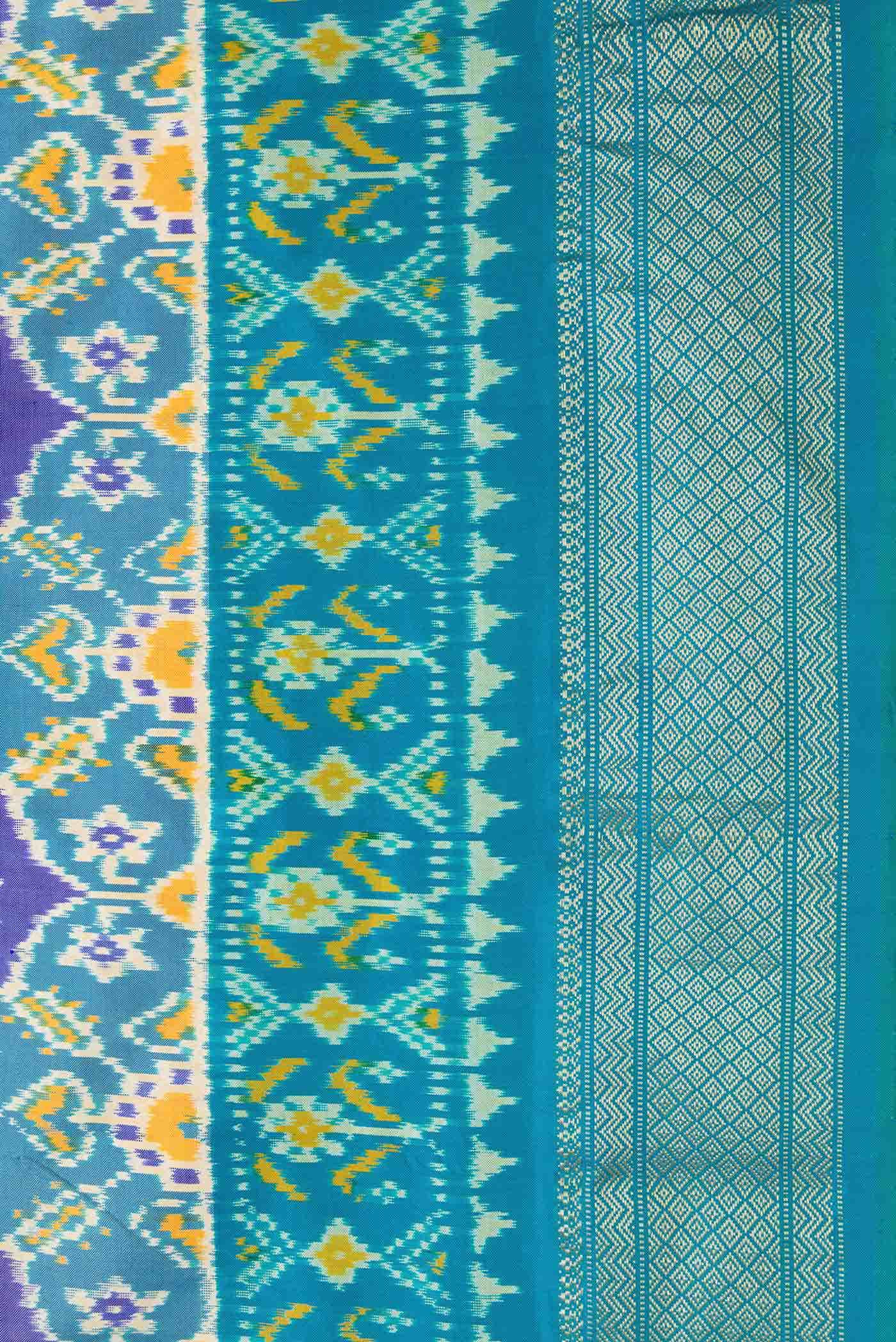 Blue Double Ikat Saree