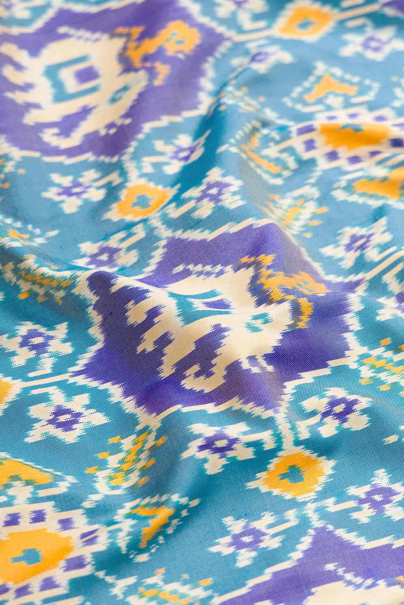 Blue Double Ikat Saree
