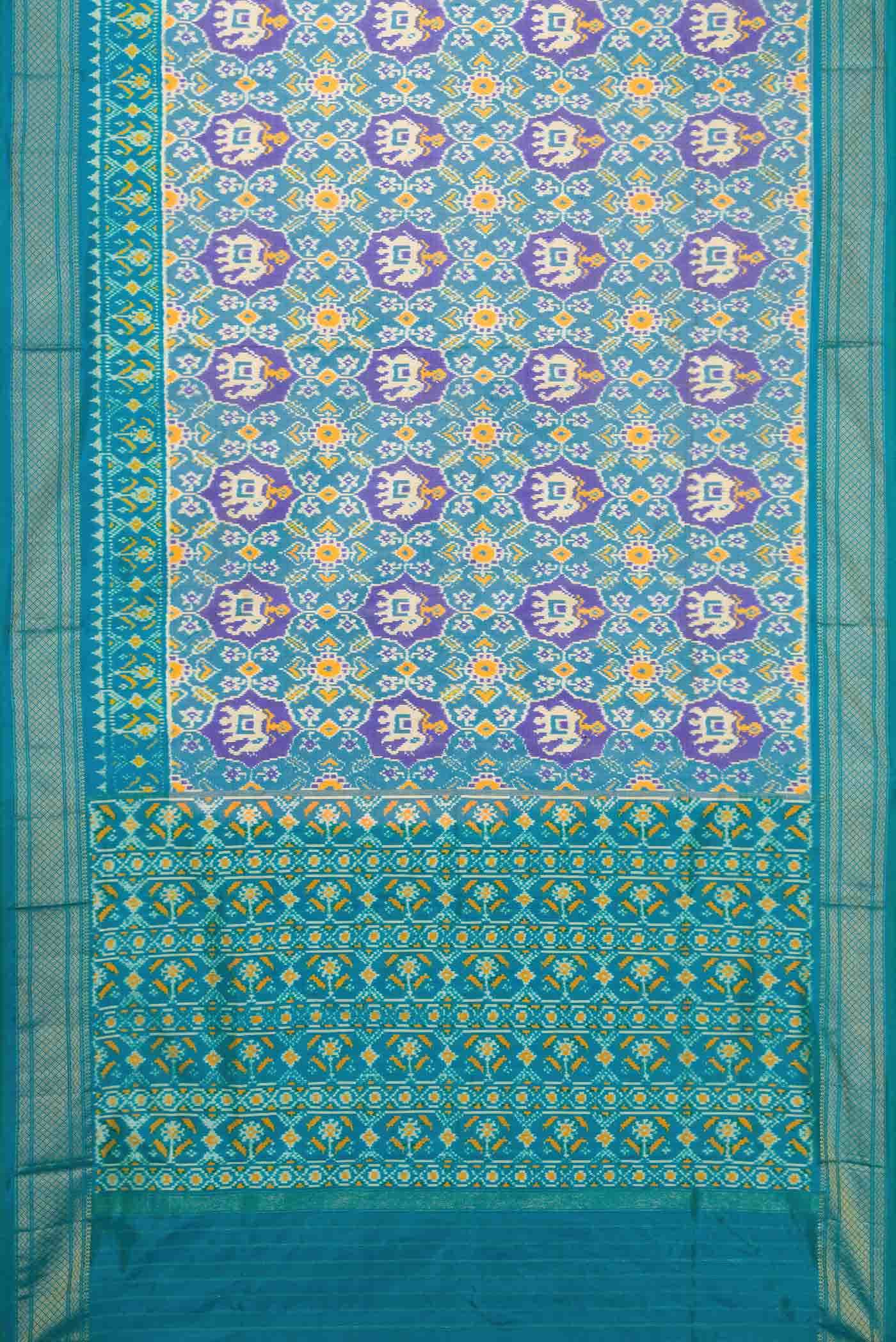 Blue Double Ikat Saree