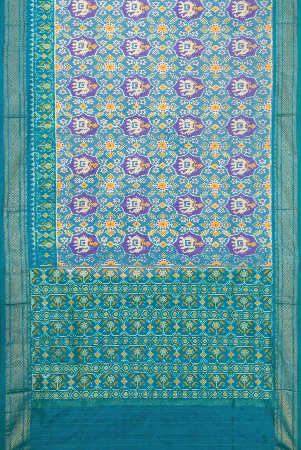 Blue Double Ikat Saree