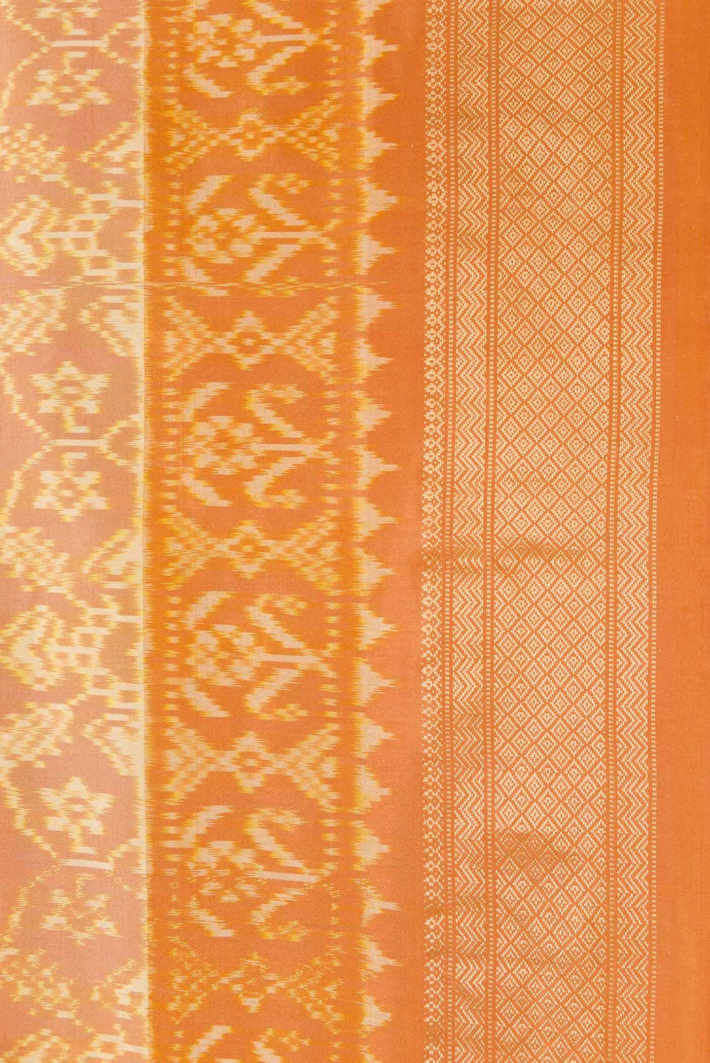 Golden Peach Dual Tone Double Ikat Saree