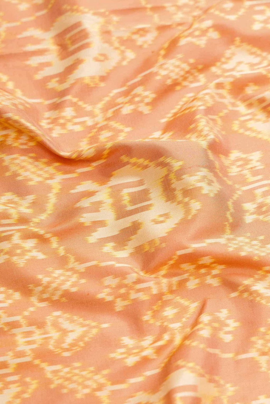 Golden Peach Dual Tone Double Ikat Saree