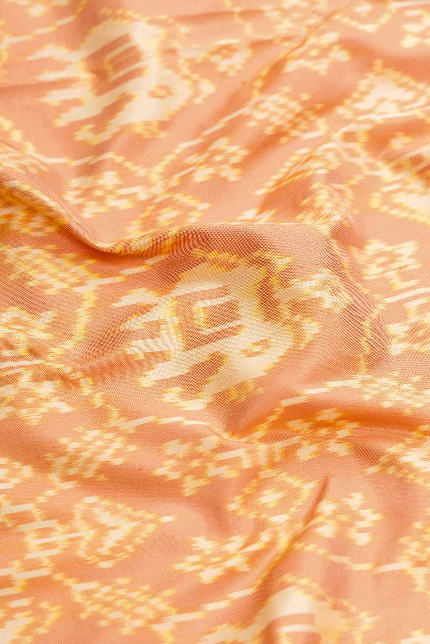 Golden Peach Dual Tone Double Ikat Saree