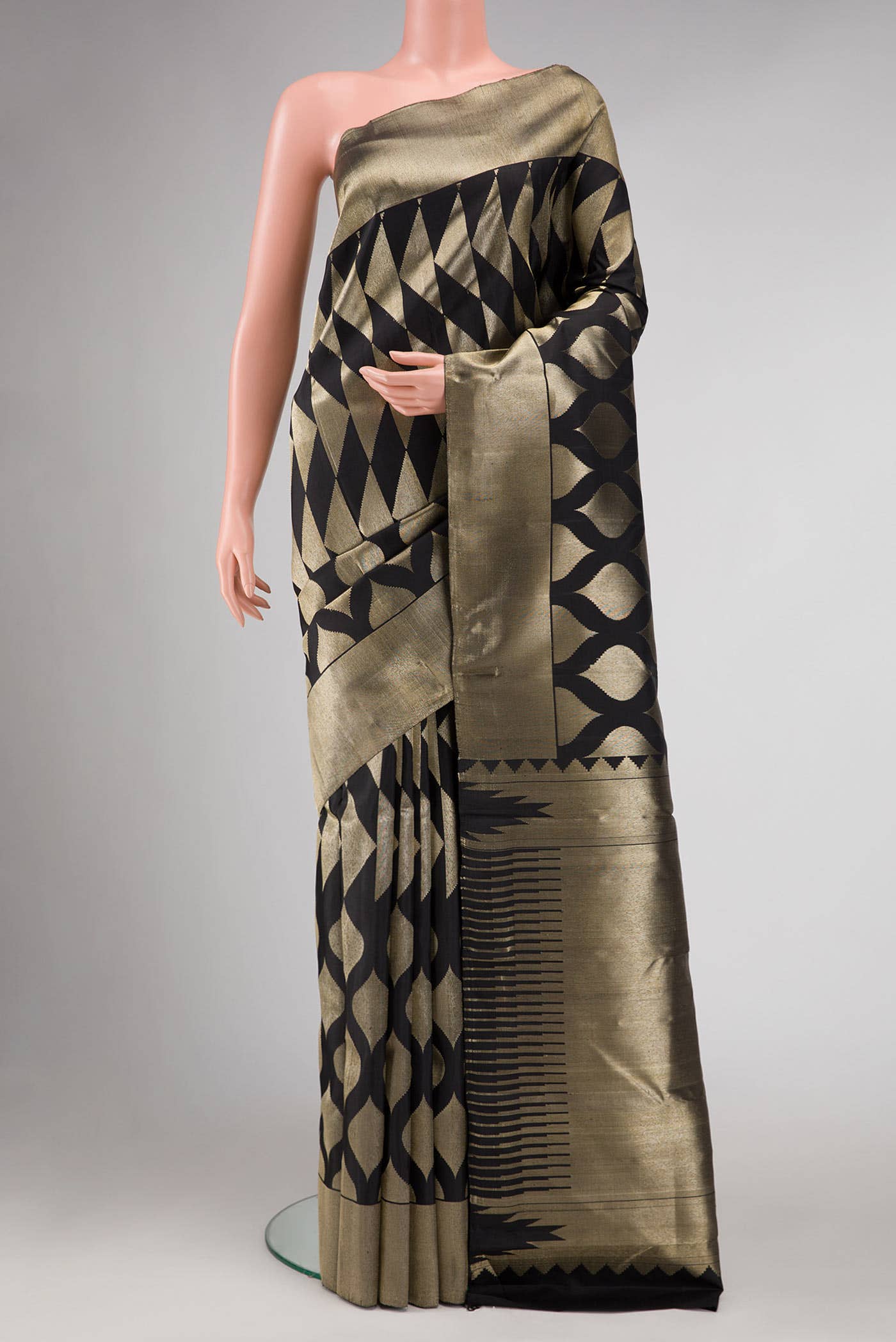 Black Kanchipuram Silk Saree