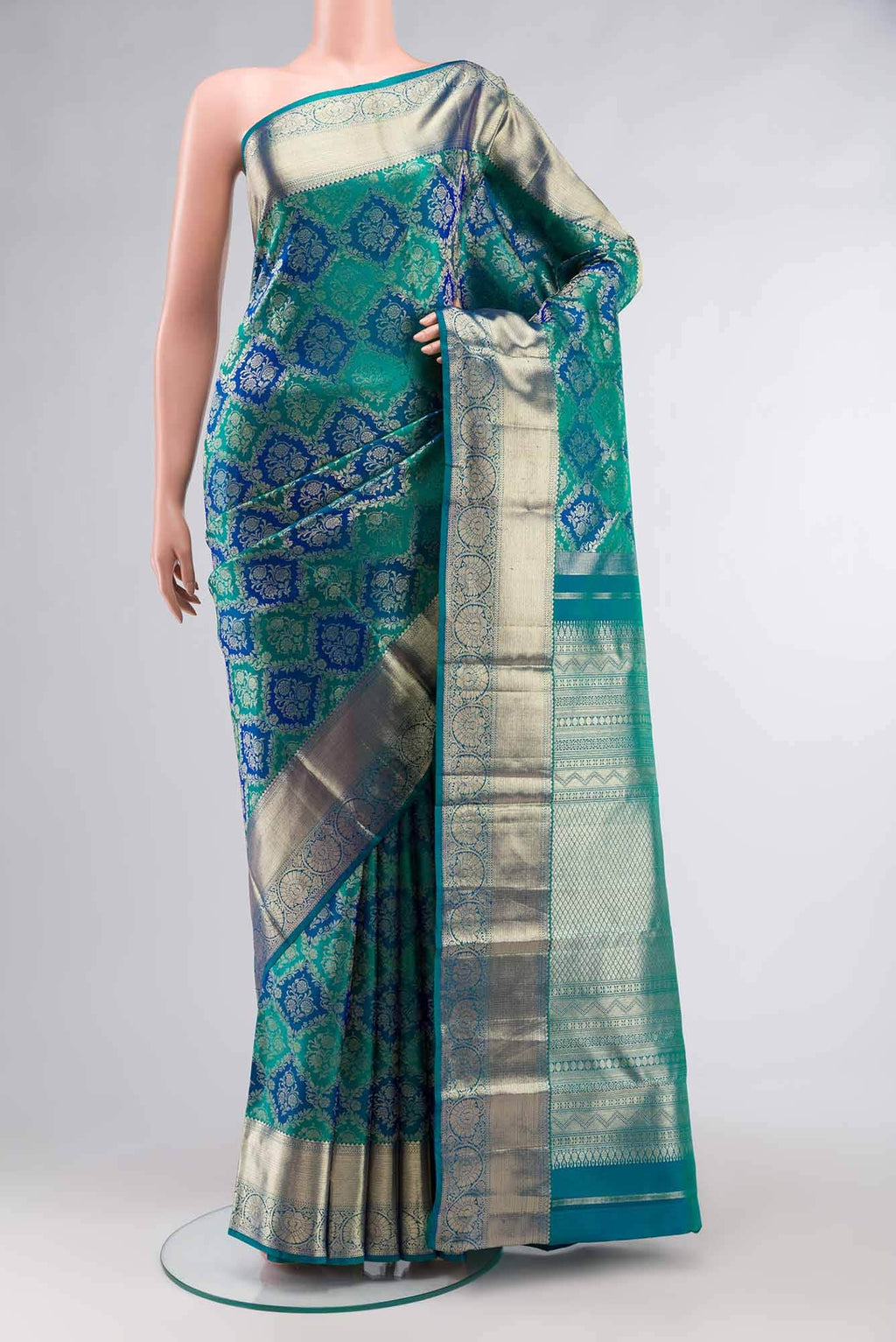 Blue Kanchipuram Silk Saree