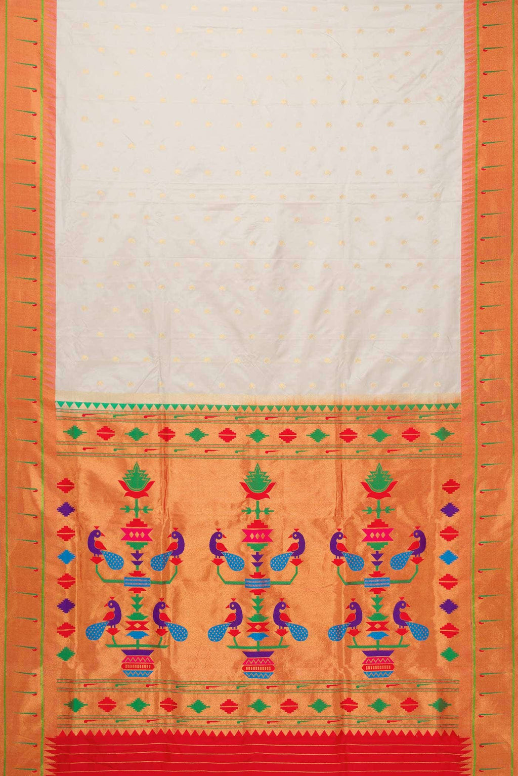 Grey Paithani Silk Saree