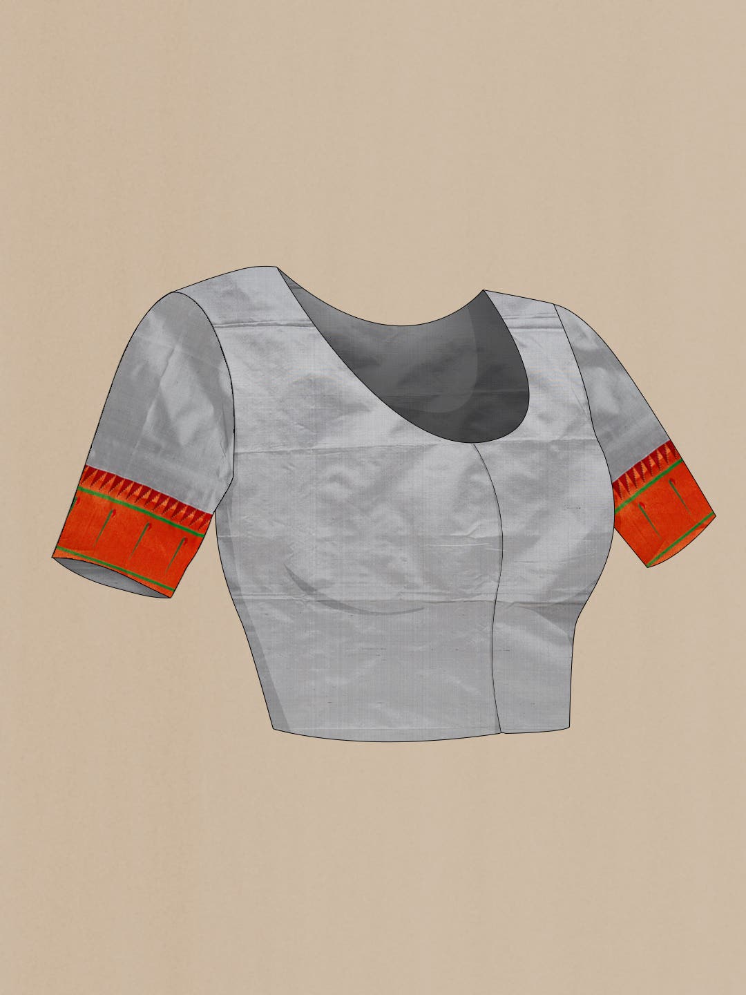 Grey Paithani Silk Saree