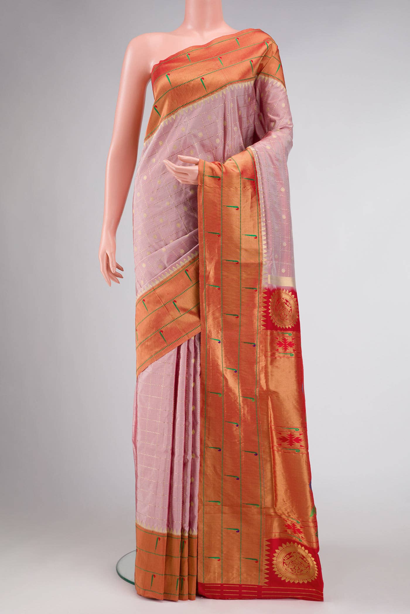 Pink Paithani Silk Saree