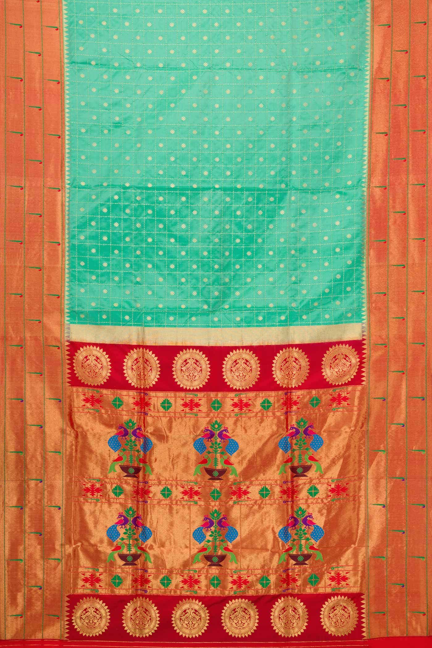 Sea Green Paithani Silk Saree