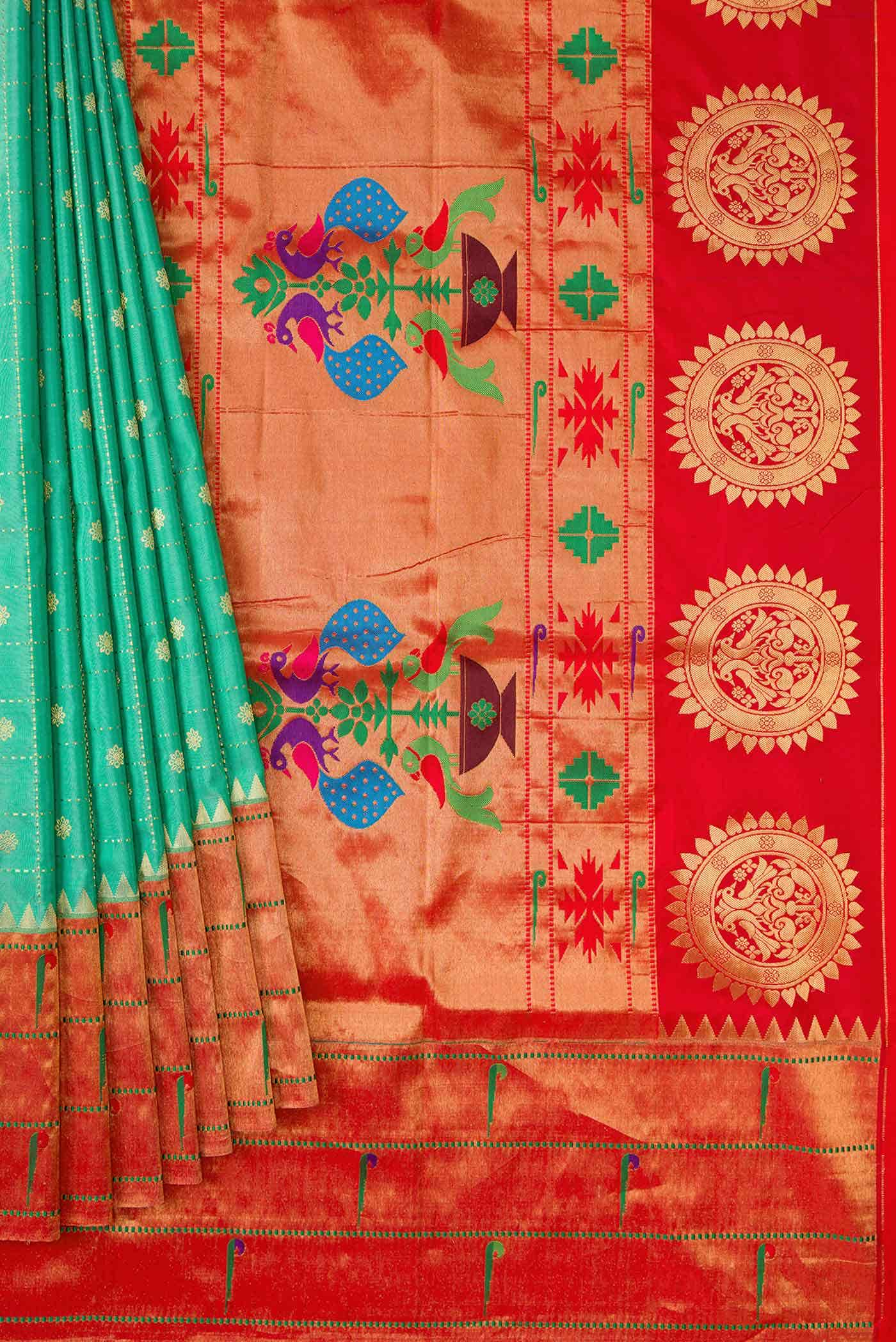 Sea Green Paithani Silk Saree