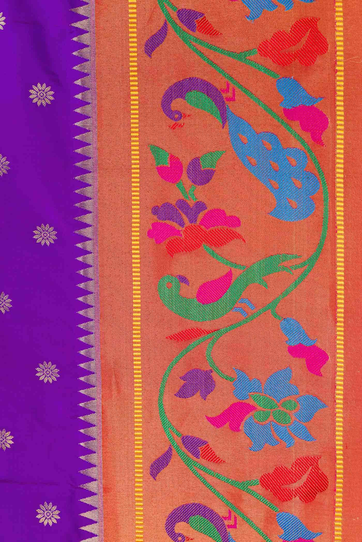 Purple Dual Tone Paithani Silk Saree