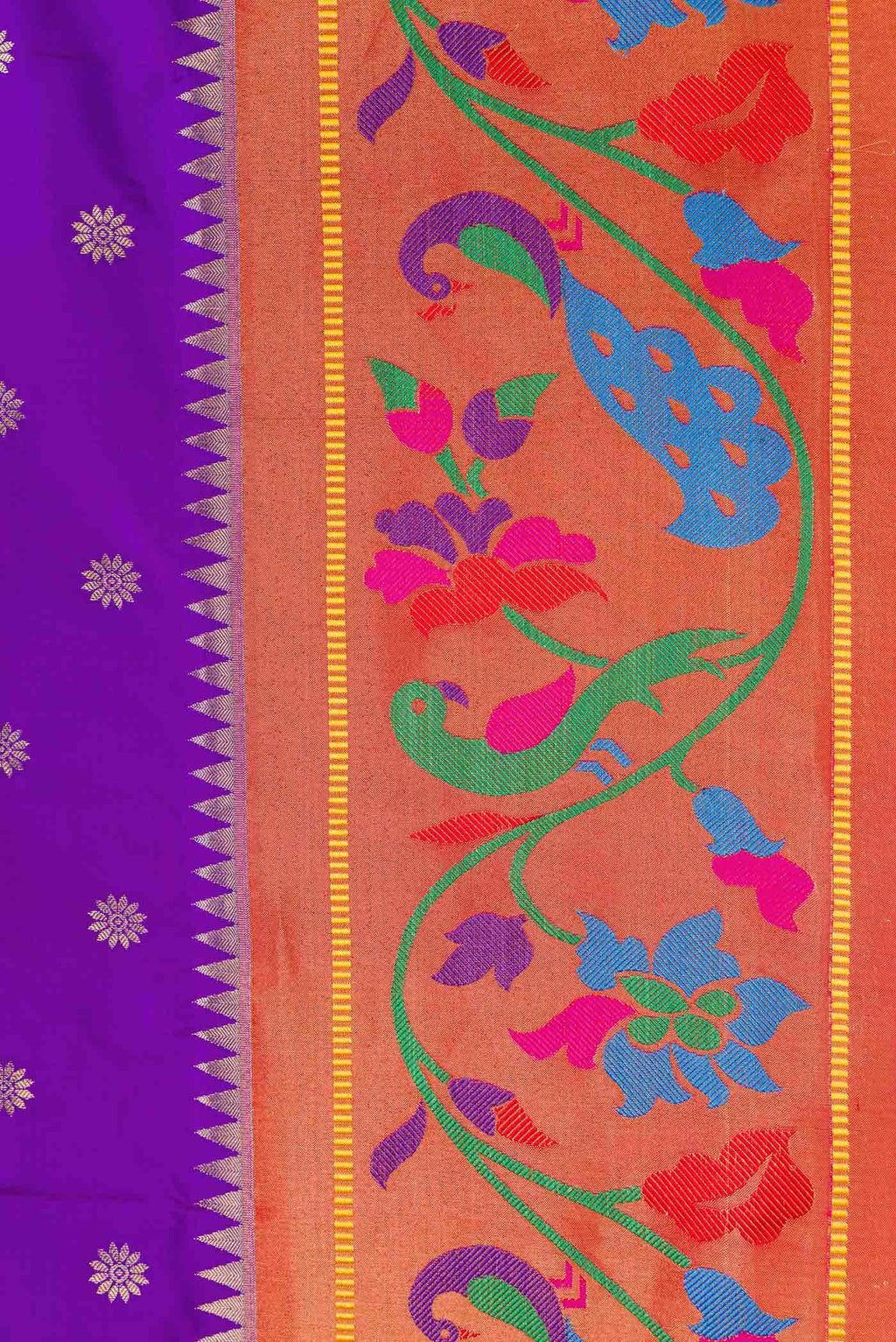 Purple Dual Tone Paithani Silk Saree