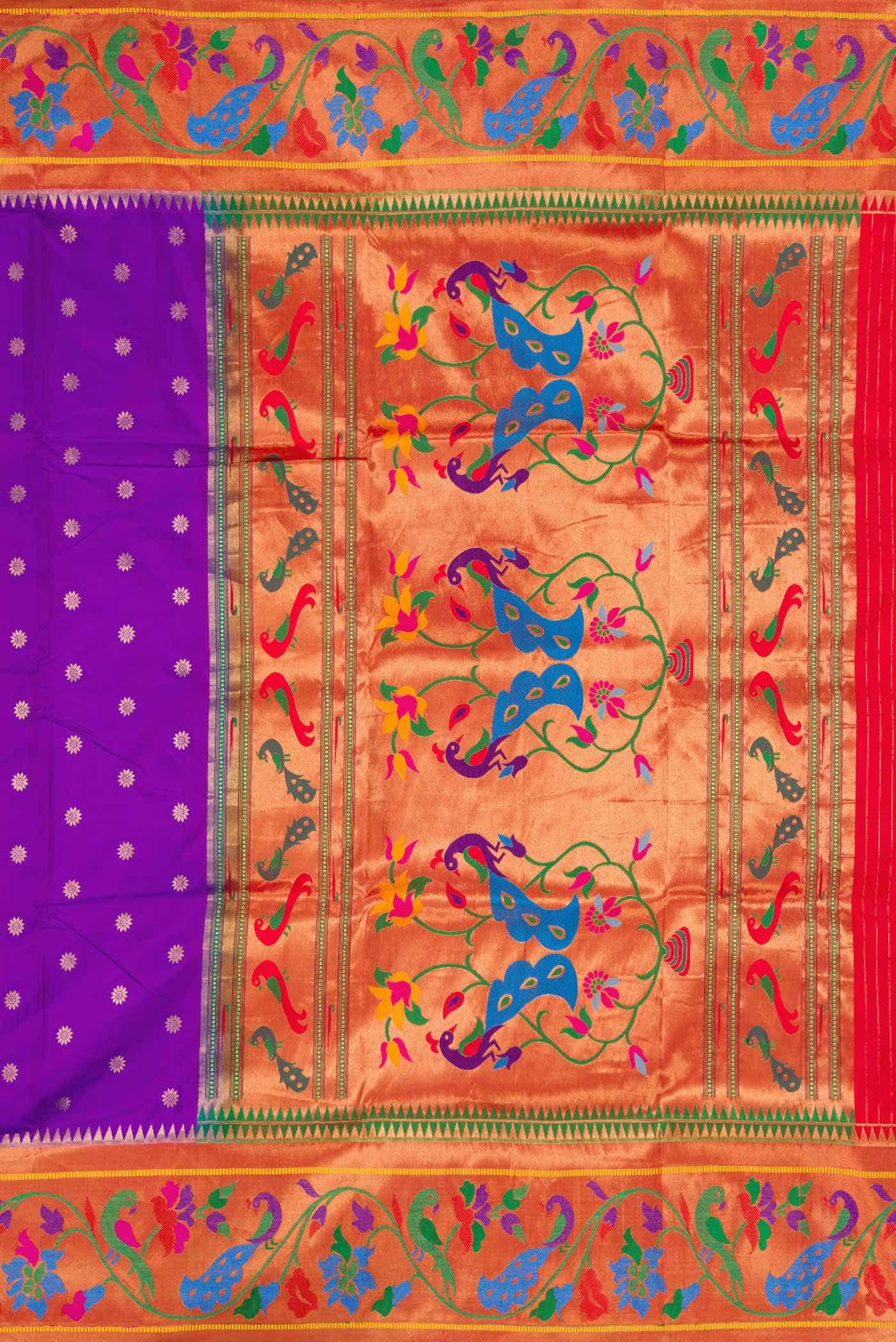 Purple Dual Tone Paithani Silk Saree