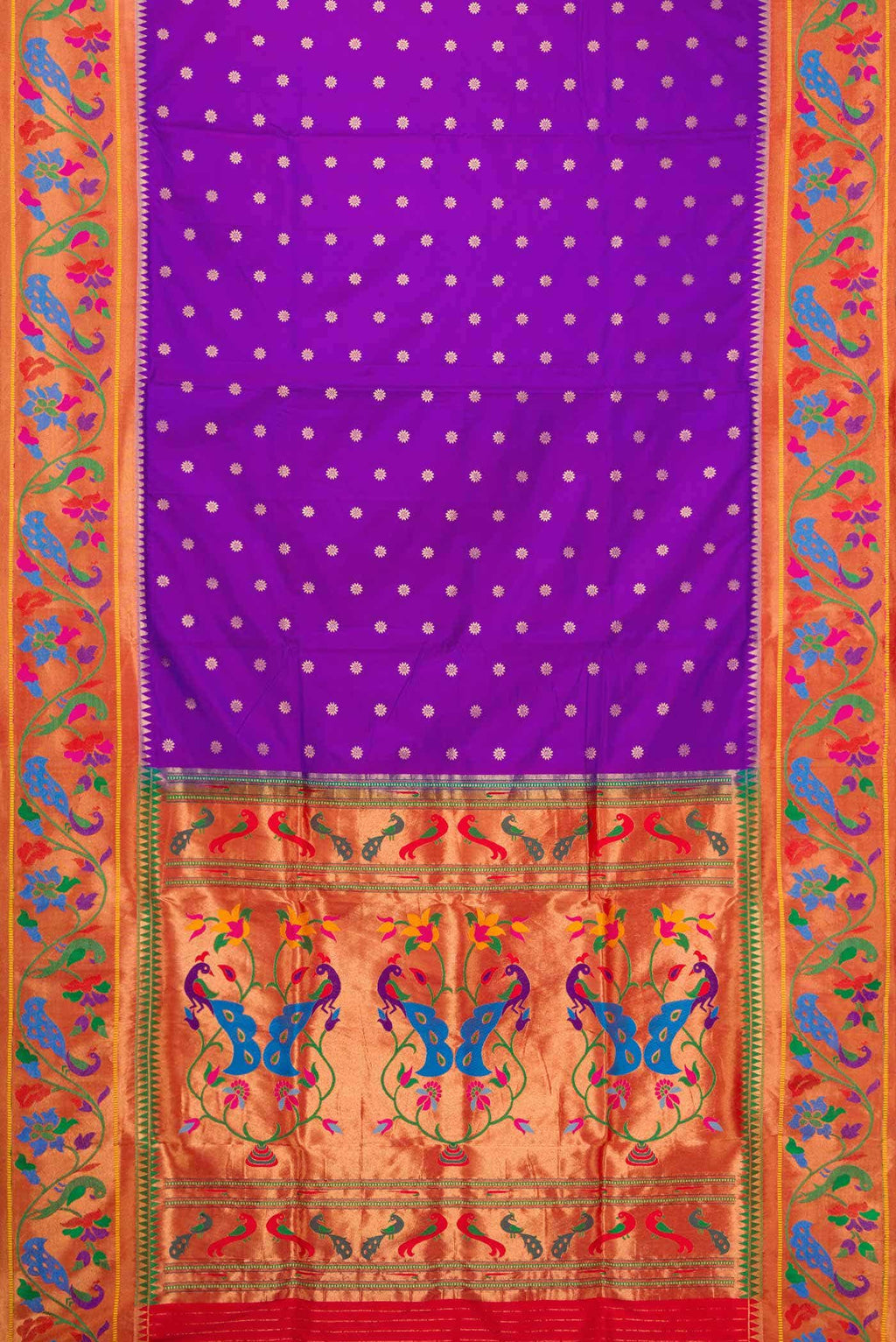 Purple Dual Tone Paithani Silk Saree
